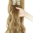 thumbnail image 4 of SHCKE Clip in Hair Extensions Ash Blonde Mix Gingerk 8Pcs Set Clip-in Hair Extensions 24 Inch Long Curly Hair Extensions Double Weft Synthetic Hairpiece for Women, 4 of 6