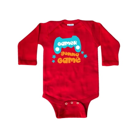 

Inktastic Gamer Gonna Game Joystick Joypad - Orange Blue Gift Baby Boy or Baby Girl Long Sleeve Bodysuit