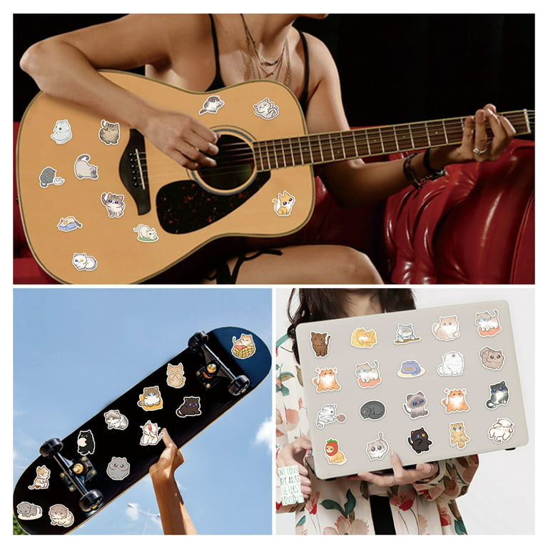 100pcs Cute Cat Stickers,Kawaii Funny Cat Meme Decals Vinyl Waterproof Stickers for Water Bottle Laptop Bumper Phone Guitar