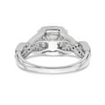 thumbnail image 5 of Solid 14K White Gold Diamond Side-Stones with CZ Cubic Zirconia Center Stone Halo Engagement Ring Size 5.5, 5 of 8