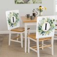 thumbnail image 5 of Letter I Chair Covers Set of 4 Alphabet Green Eucalyptus Leaves Plant Simple Chair Back Covers Stretch Removable Washable Slipcovers Protector for Dining Room Kitchen Party Decor, 5 of 9
