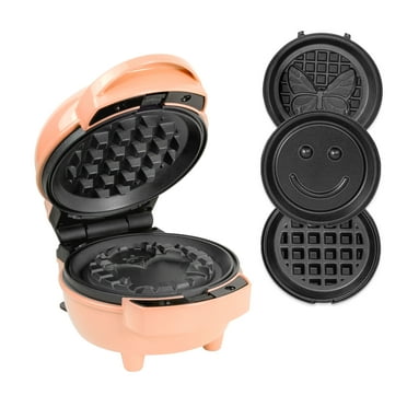 MyMini 5 Plate Waffle Maker Bundle, 400 Watts, Peach