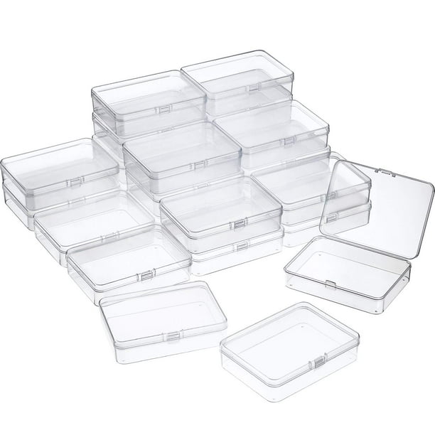 24 paquetes de recipientes pequeños de plástico transparente SATINIOR con tapa con bisagras para gua