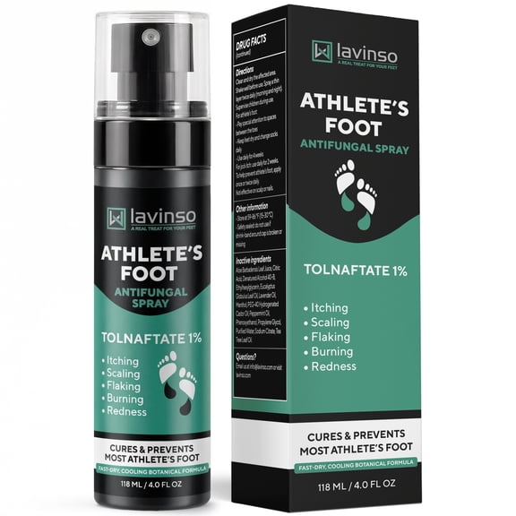 Lavinso Athlete’s Foot Antifungal Spray - Jock Itch Treatment Extra Strength, Fast-Acting, Odor-Control - for Men and Women