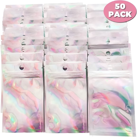 ACDANC Ziplock Bag Storage Organizer Drawer for Foil and Zip Bags Plastic Storage with Lids Bags Storage Pouch Resealable Aluminum Foil 50Pcs For Party Food Kitchen,Dining