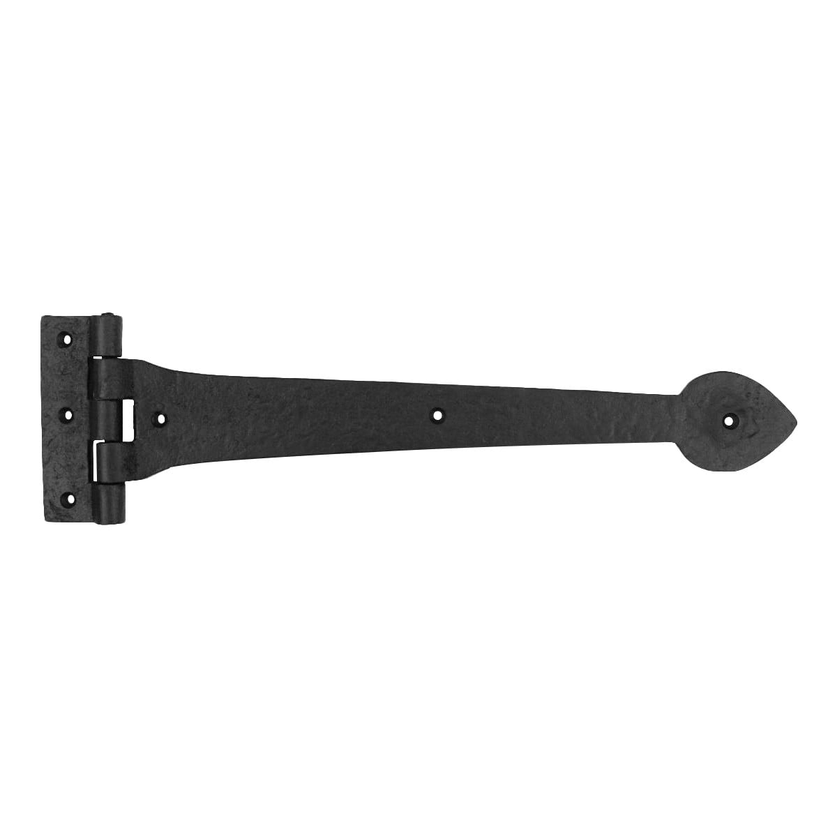 Renovators Supply Black Wrought Iron Strap Hinge 15 in Spade Tip Strap Gate and Door Hinges w/Hardware, Pack of 3