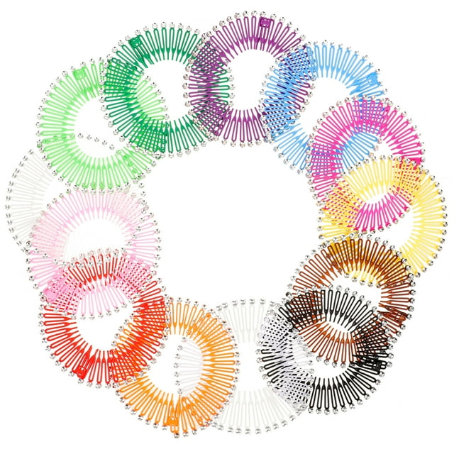 Peine circular elástico de plástico flexible para el cabello, 13 unidades, para mujer