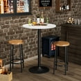 thumbnail image 4 of Homall 2-Pieces Bistro Pub Table Round Bar Height Cocktail Table Metal Base MDF Top Obsidian Table with Black Leg 23.8-Inch Top, 39.5-Inch Height, White, 4 of 8