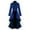 Blue, variant on Women Gothic Steampunk Button Lace Corset Halloween Costume Coat Tailcoat Jacket for Themed Events, in Black, Size L