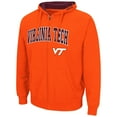 thumbnail image 2 of Men's Colosseum Orange Virginia Tech Hokies Arch & Logo 3.0 Full-Zip Hoodie, 2 of 3