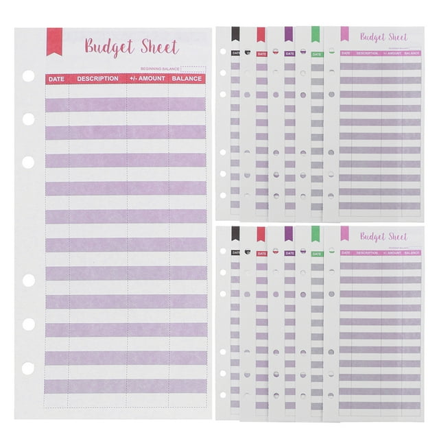 BRIGHTFUFU 60 hojas de presupuesto portátiles, recambios para carpeta de efectivo, tarjetas de registro de gastos diarios y rastreador de gastos (A6)