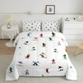 thumbnail image 2 of Erosebridal Cartoon Skiing Skier Bedding Sets Twin with Comforter,Winter Ski Sports Duvet Insert,Extreme Sport Comforter Sets Twin Size,Microfiber Bedroom Decor Reversible,2pcs, 2 of 7