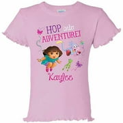 Personalized Dora the Explorer Hop into Adventure Girls' Ruffle Tee, Pink