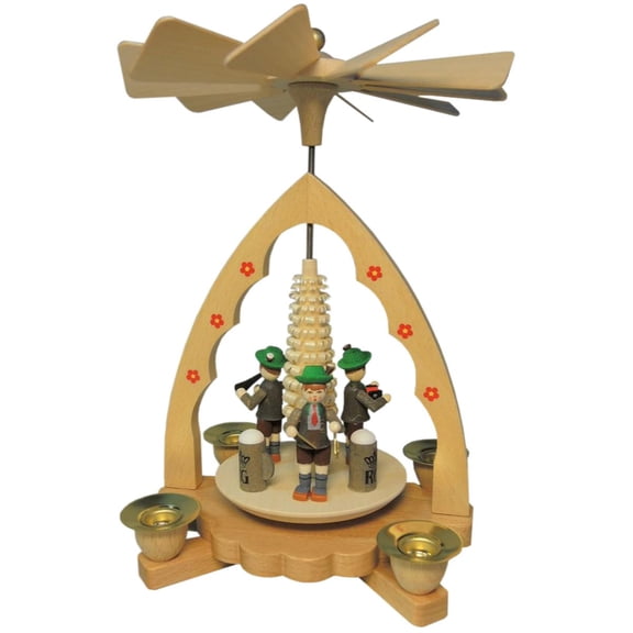 7" Richard Glaesser Bavarian with Instruments Christmas Pyramid Candle Holder