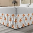 thumbnail image 1 of Starfish Bed Skirt, Graphic Illustration of Summer Season Inspired Aquatic Animals Tropical Climate, Elastic Bedskirt Dust Ruffle Wrap Around for Bedding Decor, 4 Sizes, Orange White, by Ambesonne, 1 of 2