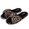 Leopard Style Memory Foam Woven Non-Slip Indoor Cozy Pom Knit Spa Women Slippers