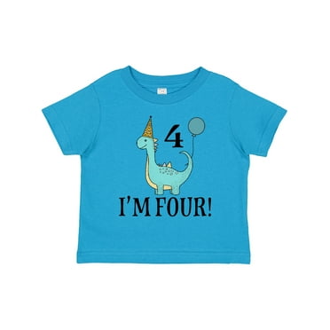 Inktastic 4th Birthday Dinosaur Party 4 Year Old Boys or Girls Toddler T-Shirt