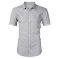 thumbnail image 2 of SDNall Denim Shirt Men Fashion Short Sleeve Open Front Loose Outerwear Blouse Tops Mens Casual Button Down Shirts (Gray,Sizes:S-2XL), 2 of 9