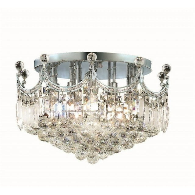Elegant Lighting Corona 20" 9 Light Royal Crystal Flush Mount