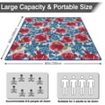 thumbnail image 5 of 80”x 80”Extra Large Pioneer Pink Blue Rose Picnic Blankets Waterproof Foldable Beach Blanket Sandproof,3-Layer Thicking Outdoor Packable Blanket for Camping, Park, Beach, Grass, Indoors, 5 of 6