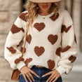 thumbnail image 4 of Pullover Graphique Cœur Sherpa pour Femmes Col Rond Manches Longues Chandail en Molleton en Polaire Duveteux, 4 of 5
