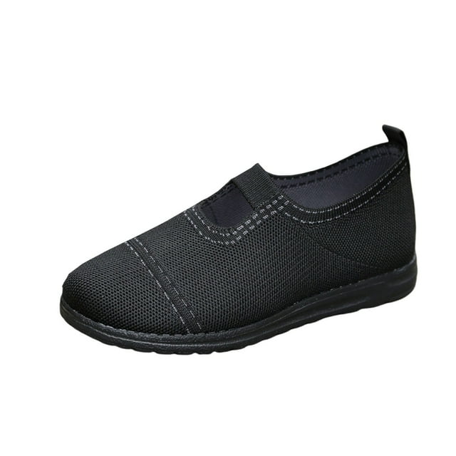 LOVZFMLL Chaussures Mary Jane pour Femmes, Confortables, Respirantes, Décontractées, pour Marche, Course, Noires 6