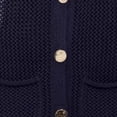 thumbnail image 4 of MaFYtyTPR Women Knit Sweater Vest Solid Open Knit Button Front Sleeveless Cardigan Sweaters for Fall Winter A-Navy XL, 4 of 5