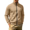 thumbnail image 6 of Miqool Mens Full Zip Sweatshirt Stand Collar Casual Long Sleeve Lightweight Soft Outerwear Jacket with Pockets, 6 of 9