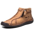thumbnail image 1 of Men's Handmade Boots, Classic Stitching Ankle Boots, Outdoor Casual Zipper Shoes, 1 of 5