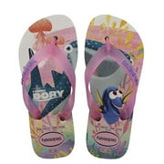 Havaianas 4137127-1-13C-1Y Kids Nemo E Dory Man-Made Childrens Sandals, White - 29 by 30