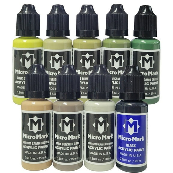 Micro-Mark USAF 1950-Modern Ground Camo Acrylic Paint Set, 9pc