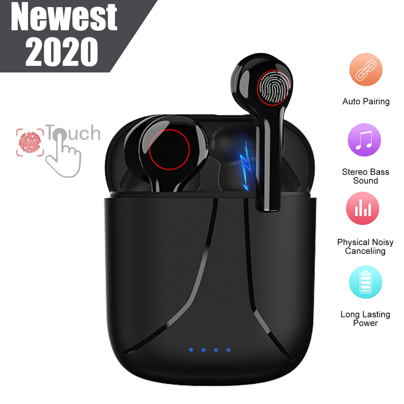 2020 Latest Wireless Earbuds Bluetooth 5.0 Headphones with Intelligent