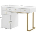 thumbnail image 5 of BarberPub Makeup Vanity Desk with Drawer, Manicure Table with Metal Leg, 5 of 12