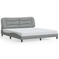 thumbnail image 3 of vidaXL Bed Frame with Headboard Mattress Foundation Bedroom Furniture Fabric, 3 of 11