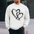 thumbnail image 2 of WREESH Oversized Sweatshirt for Men Crewneck Sweatshirts Loose Casual Heart Graphic Pullover Tops Spring Valentine's Shirt White, 2 of 6