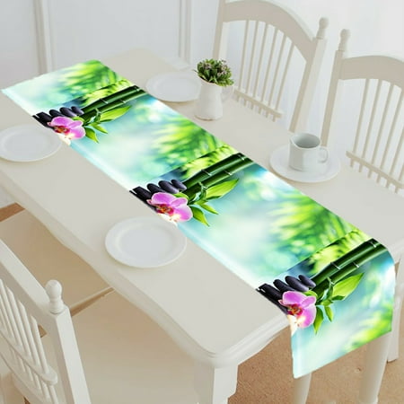 

ECZJNT Spa Candle Stone Bamboo Nature Water table runner table cloth tea table cloth 16x72 inch