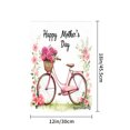 thumbnail image 4 of Amhnf Happy Mothers Day Pink Bicycle With Flowers Garden Flag For Home Outdoor Garden Yard Decor 12x18 inch, 4 of 5