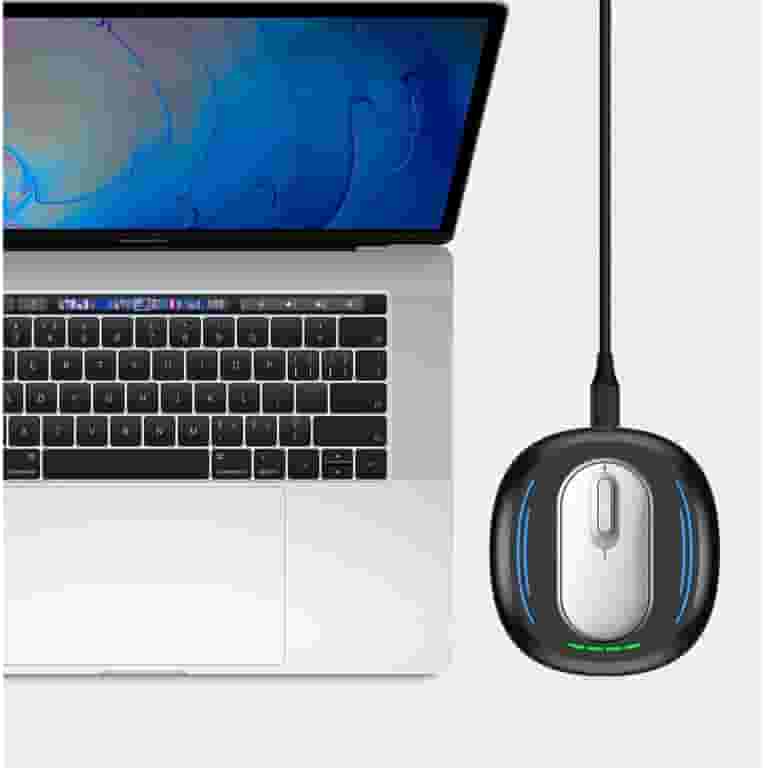 MEKASS Mouse Jiggler - Undetectable Timer Device To Keep PC Laptop Awake, Ultra-Silent Auto Mover For Working From Home (Green/Grey Line)