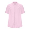 thumbnail image 5 of cllios Mens Casual Button Down Shirts Lightweight Stretch Short Sleeve Business Dress Shirt Solid Wedding Prom Tops with Pocket, 5 of 10