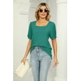 thumbnail image 4 of SIEANE 2023 Women’s Tops Casual Puff Short-Sleeve Basic Tunic Tee Square Neck T Shirts Loose Fit, 4 of 5