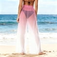 thumbnail image 6 of Gamivast Women's Swimwear Cover Ups High Waisted Sheer Mesh Wide Leg Pants Flowy Transparent Trousers for Summer Beach Vacation Holiday Resort Wear Outfits, 6 of 7