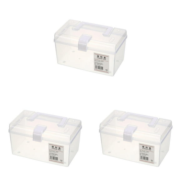 witspace Portable Clear Plastic Storage Container Box, Storage Bins with Latching Lids, Clear Storage Box with handle Stackable Storage Containers for Organizing Crafts, Tools (7.67*4.33*4.52 Inches)
