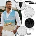 thumbnail image 6 of Yuyamidu Starfish Mens V Neck Suit Vest for Wedding Prom Tuxedo Dress with Adjustable Back Strap Beach Casual Waistcoat for Men Size 3XL, 6 of 7
