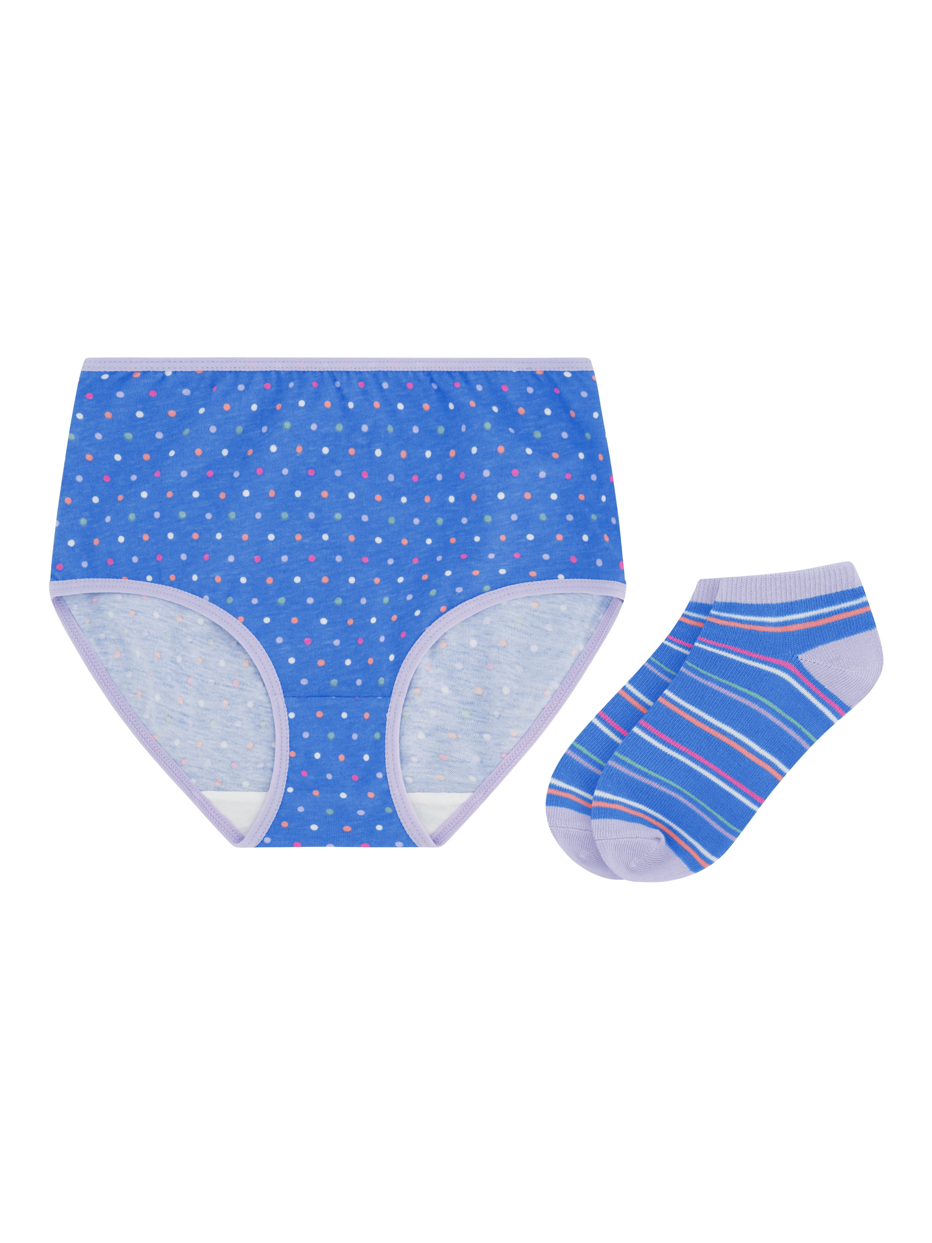 Wonder Nation Girls Cotton Underwear & Socks Bundle, 14-Pack, Sizes 4-16