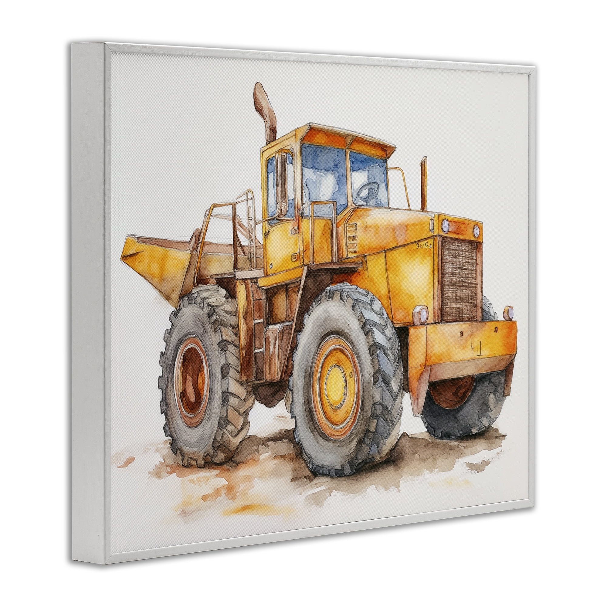 Stupell Industries Construction Truck Whimsicality White Framed Giclee Art, design by Steve Hunziker