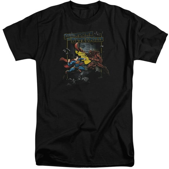 Superman Showdown Adult Tall T-Shirt Black
