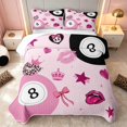 thumbnail image 2 of Erosebridal Eight Ball Bed Spread Queen Lips Queen Coverlet Set, Baby Pink 3 Pieces 1 Quilt and 2 Pillowcases, 2 of 7