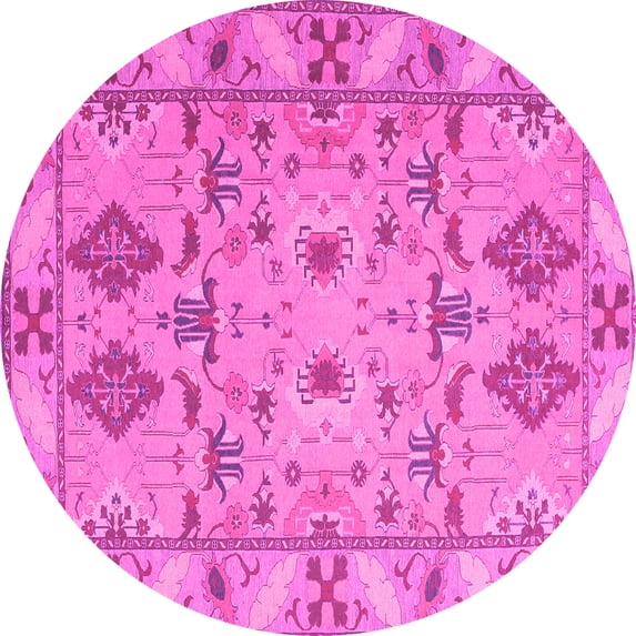Ahgly Company Indoor Round Persian Pink Traditional Area Rugs, 8' Round
