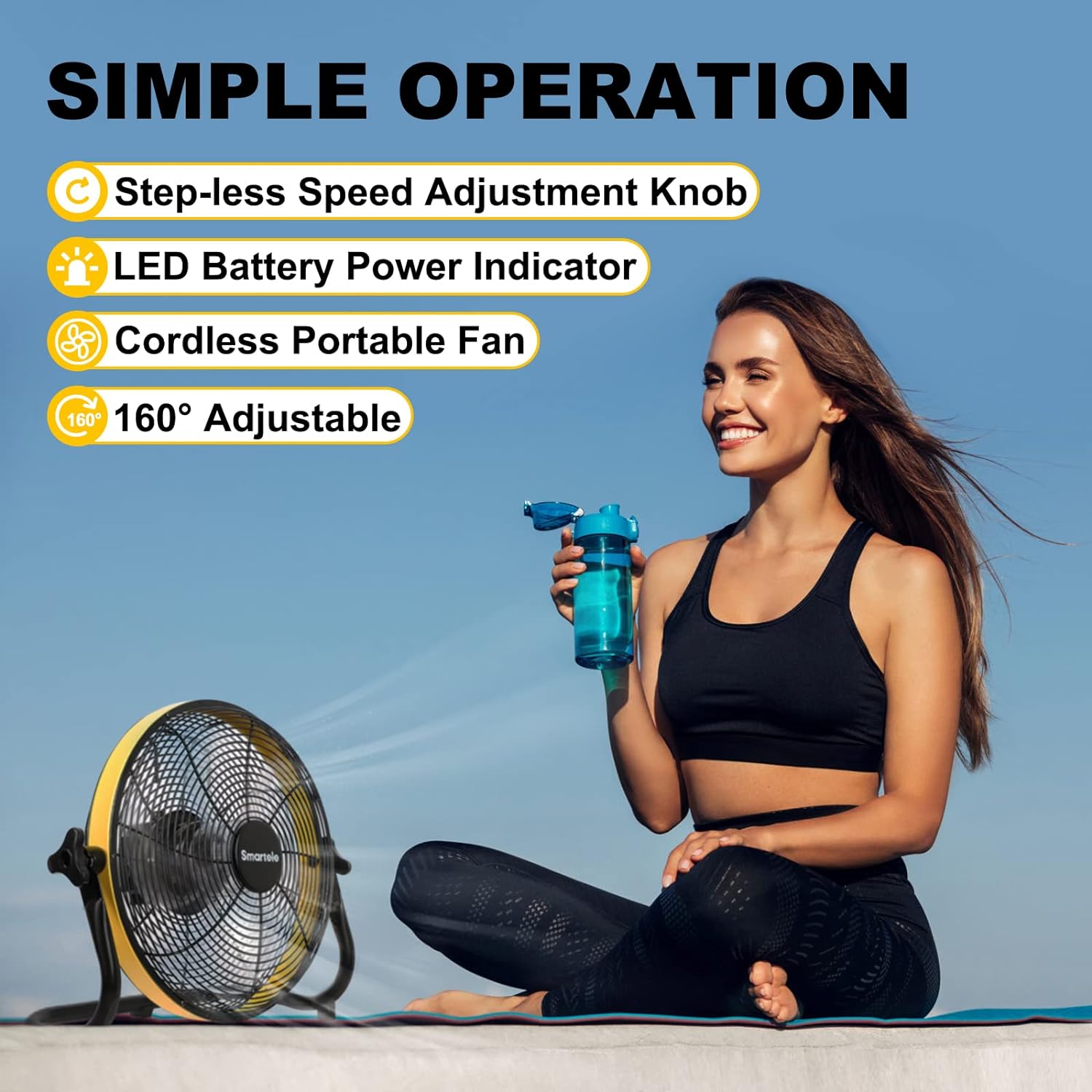 Setpower FF12 12 in Rechargeable Battery 2500 CFM Floor Fan