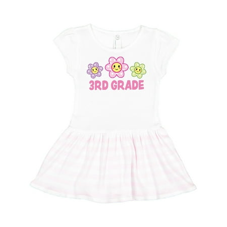 

Inktastic 3rd Grade with Polka Dot Flowers Gift Toddler Girl Dress